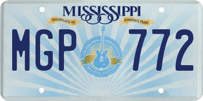 MS license plate MGP772