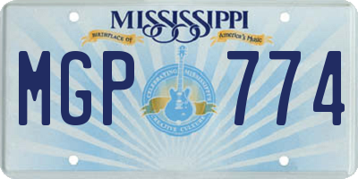 MS license plate MGP774
