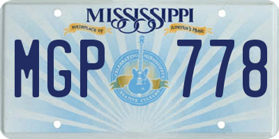 MS license plate MGP778