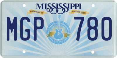 MS license plate MGP780