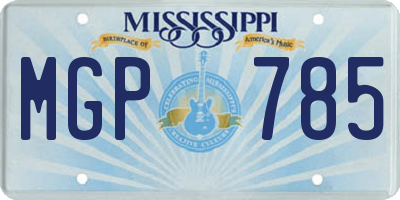 MS license plate MGP785
