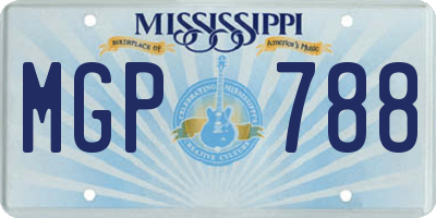 MS license plate MGP788