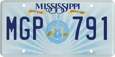 MS license plate MGP791