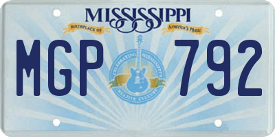 MS license plate MGP792