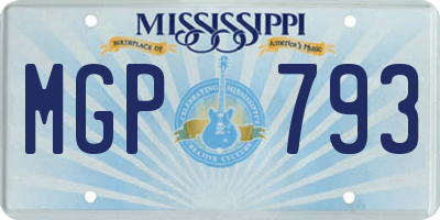 MS license plate MGP793