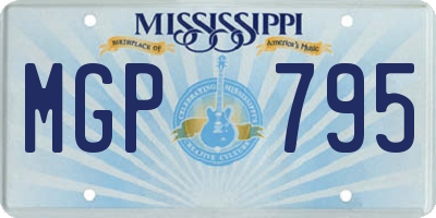 MS license plate MGP795
