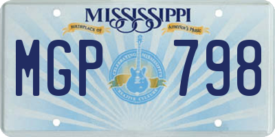 MS license plate MGP798