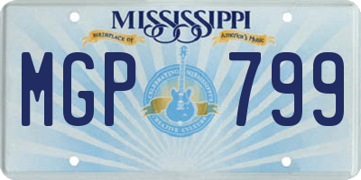 MS license plate MGP799