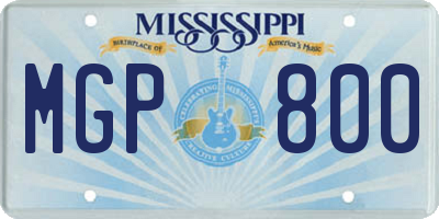 MS license plate MGP800