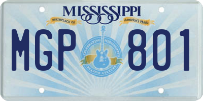 MS license plate MGP801