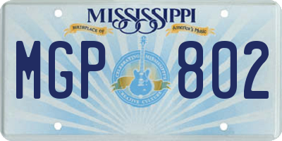 MS license plate MGP802