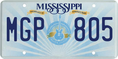 MS license plate MGP805