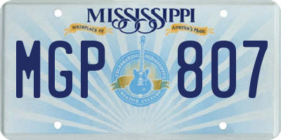 MS license plate MGP807