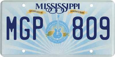 MS license plate MGP809