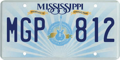 MS license plate MGP812