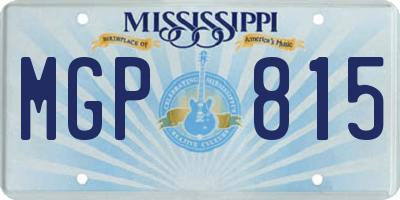 MS license plate MGP815