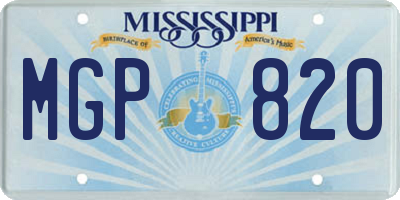 MS license plate MGP820