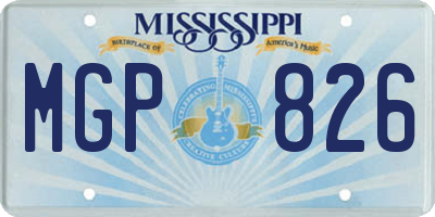 MS license plate MGP826