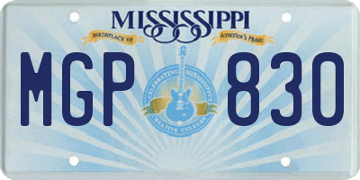 MS license plate MGP830