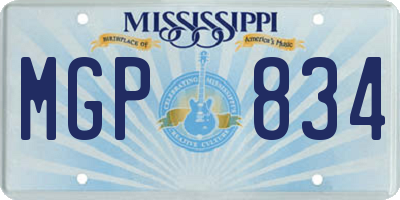 MS license plate MGP834