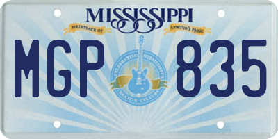 MS license plate MGP835