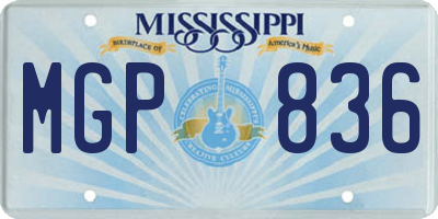 MS license plate MGP836