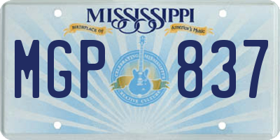 MS license plate MGP837