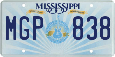 MS license plate MGP838
