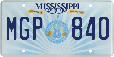 MS license plate MGP840