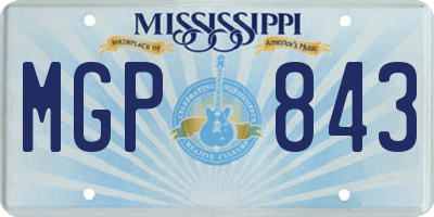 MS license plate MGP843