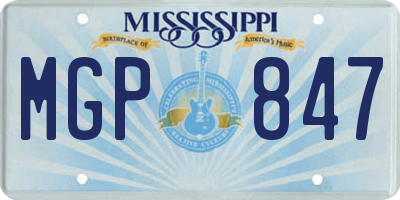 MS license plate MGP847