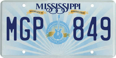 MS license plate MGP849