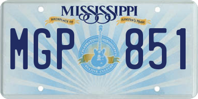MS license plate MGP851