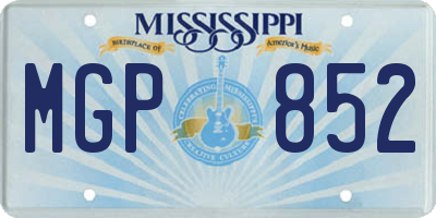 MS license plate MGP852
