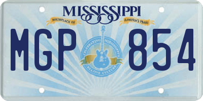 MS license plate MGP854