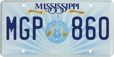 MS license plate MGP860