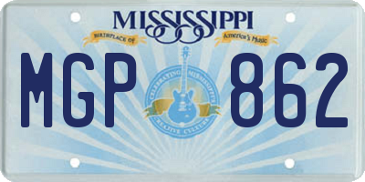 MS license plate MGP862