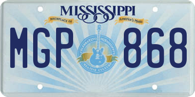MS license plate MGP868