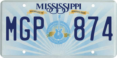 MS license plate MGP874
