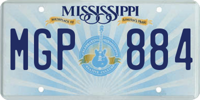 MS license plate MGP884