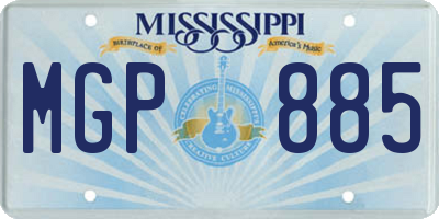 MS license plate MGP885