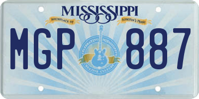 MS license plate MGP887