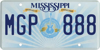 MS license plate MGP888
