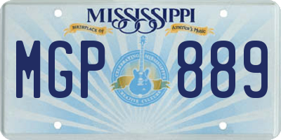 MS license plate MGP889