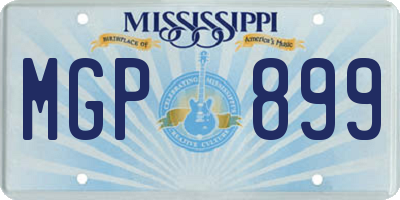 MS license plate MGP899