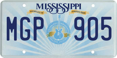 MS license plate MGP905