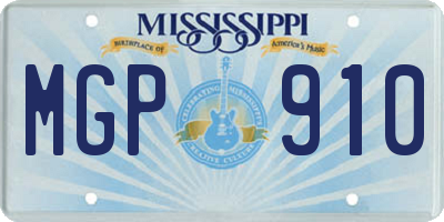 MS license plate MGP910