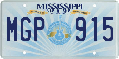 MS license plate MGP915