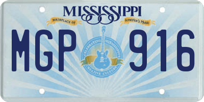 MS license plate MGP916