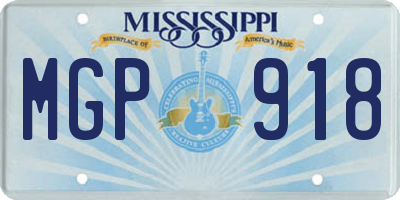 MS license plate MGP918